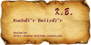 Kuchár Belizár névjegykártya